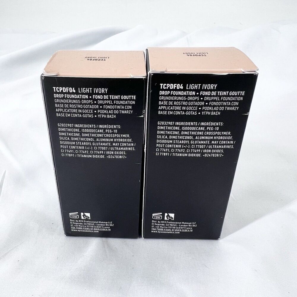 NYX Professional Total Control PRO Drop Foundation Light Ivory LOT OF 2 - Picture 4 of 5